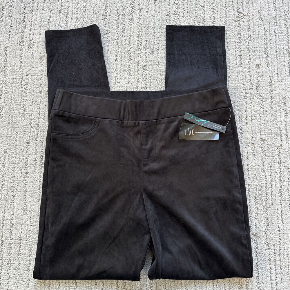New INC International Concepts I-N-C Womens Velvet Pull-On Skinny Leggings Sz 10 - Picture 1 of 11